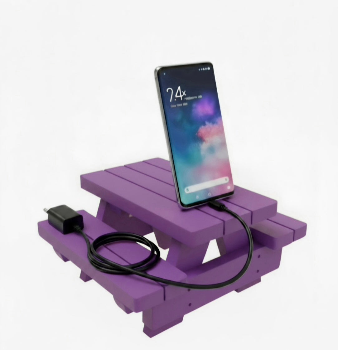 Mini Picnic Table Phone Dock