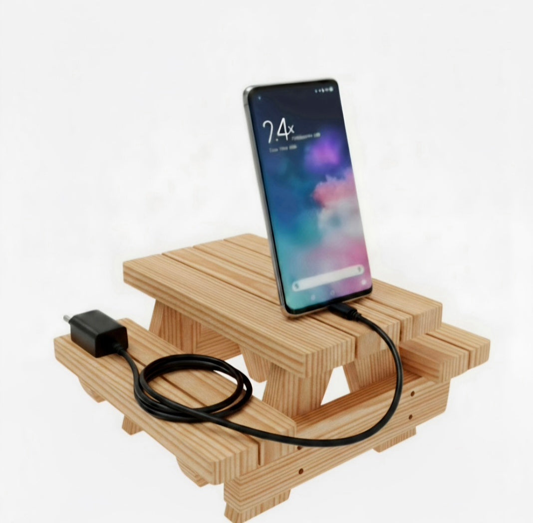 Mini Picnic Table Phone Dock