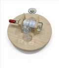 The date night hand-made rotating table top wine caddy