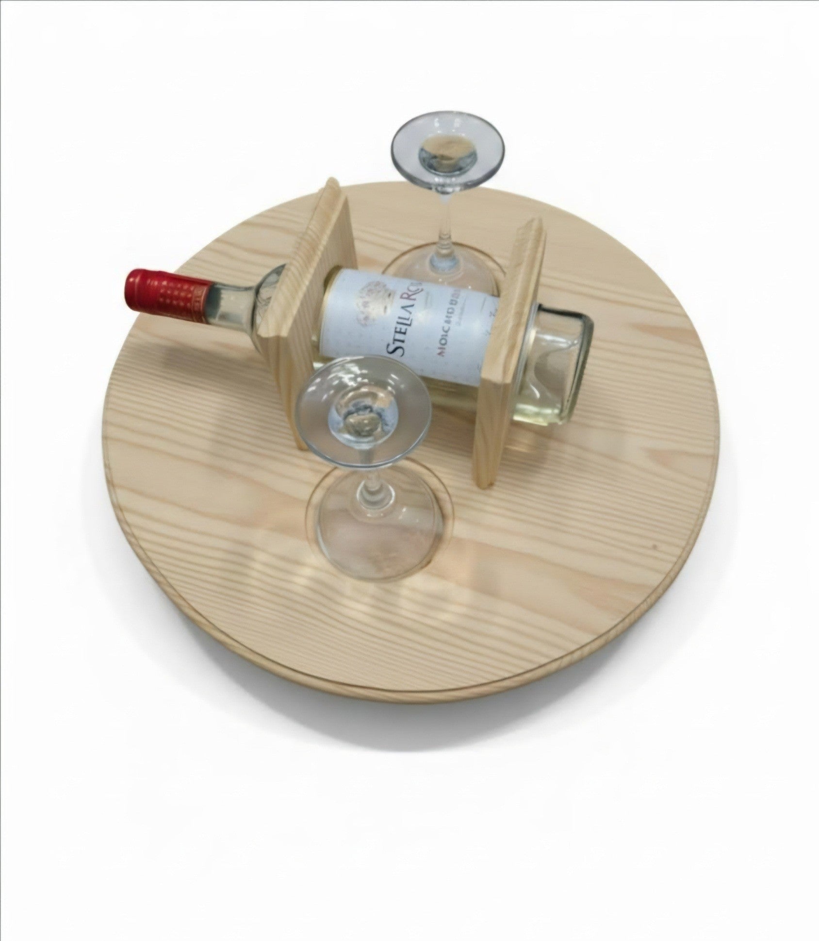 The date night hand-made rotating table top wine caddy