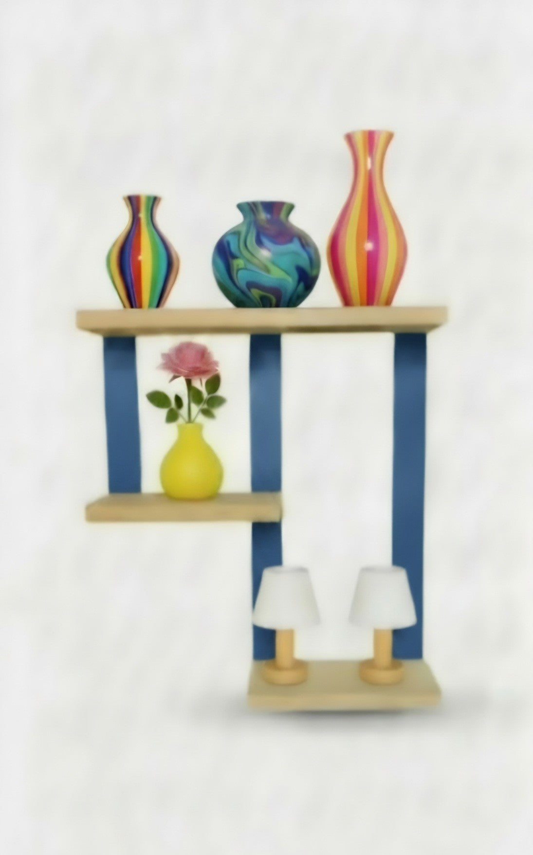 3 Tier Geometric Floating Wall Shelf