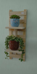 Hand-made vertical wooden wall planter