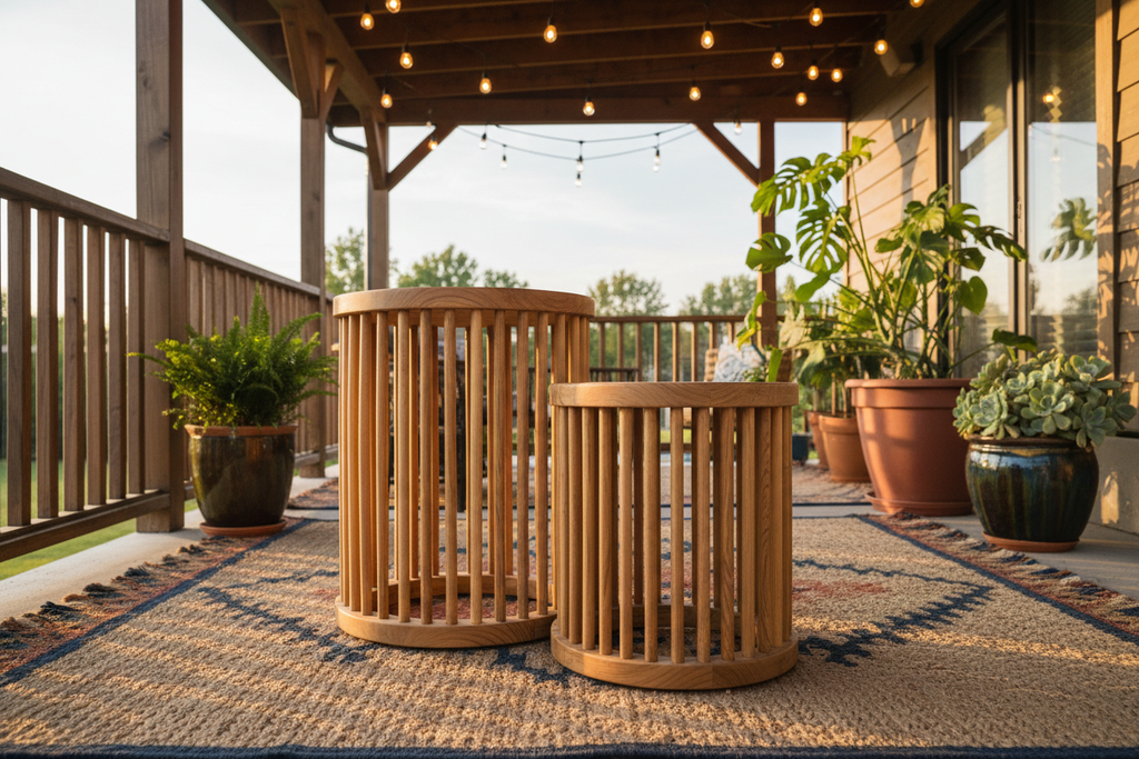 The Open 2-Piece Cylindrical Tables - Covered Patio
