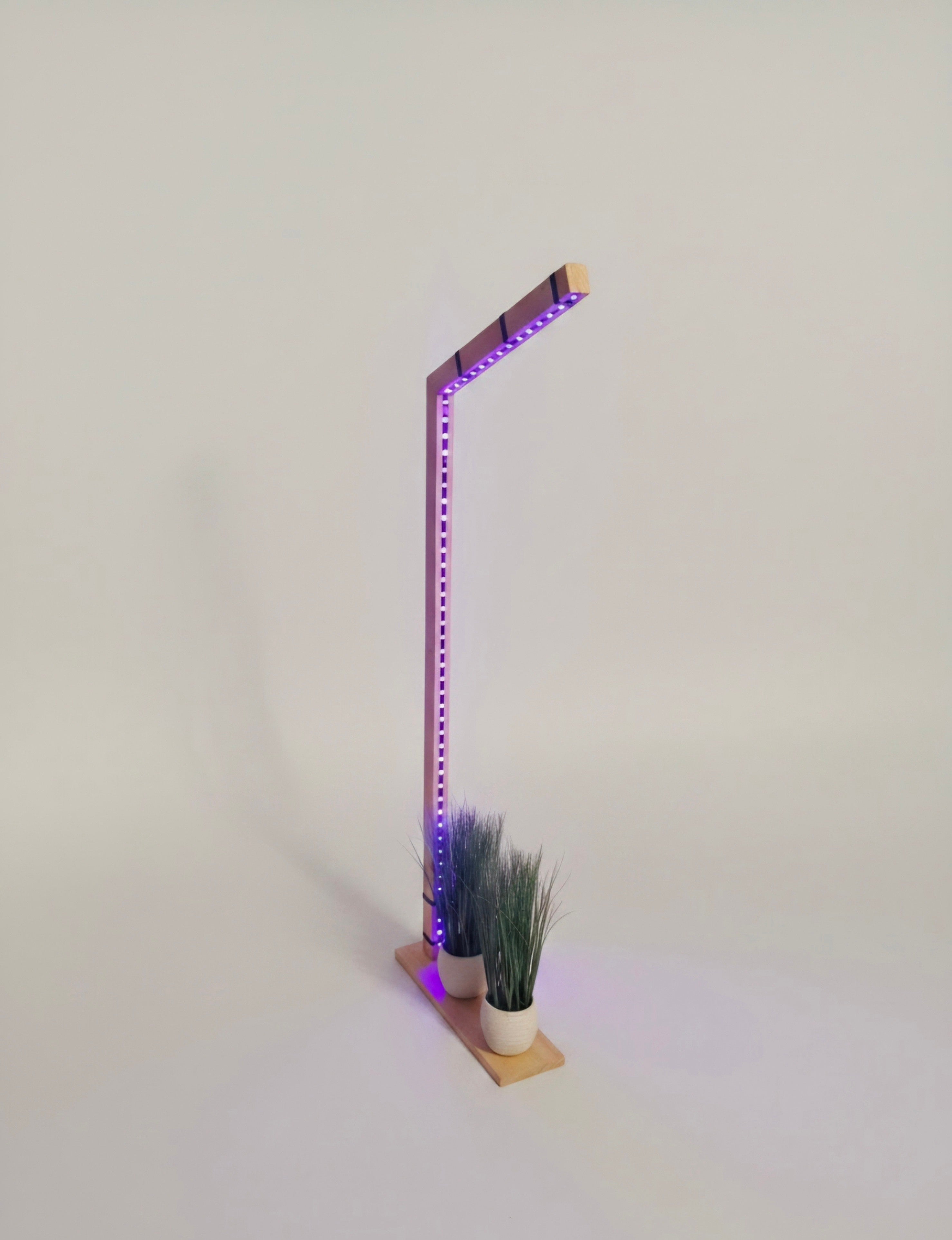Wooden Multi-Color LED Plant Stand with Remote
